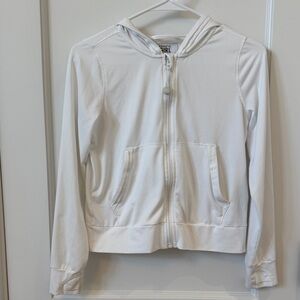 Athleta Kids White Hooded Zip-up